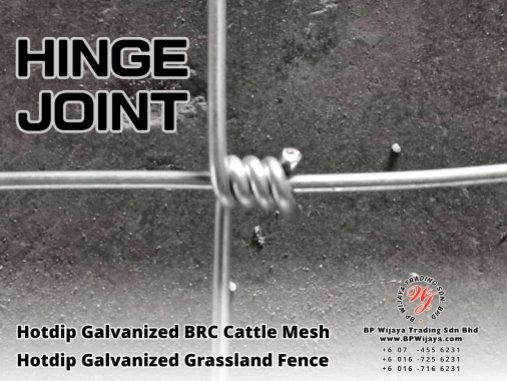 BP Wijaya Security Fence Manufacturer Malaysia Hotdip Galvanized BRC Cattle Mesh Hotdip Galvanized Grassland Fence Iron Field Fence Horse Cow Animals Farm Fence with Mesh Hinge Joint Knot Field Fence Mesh A31