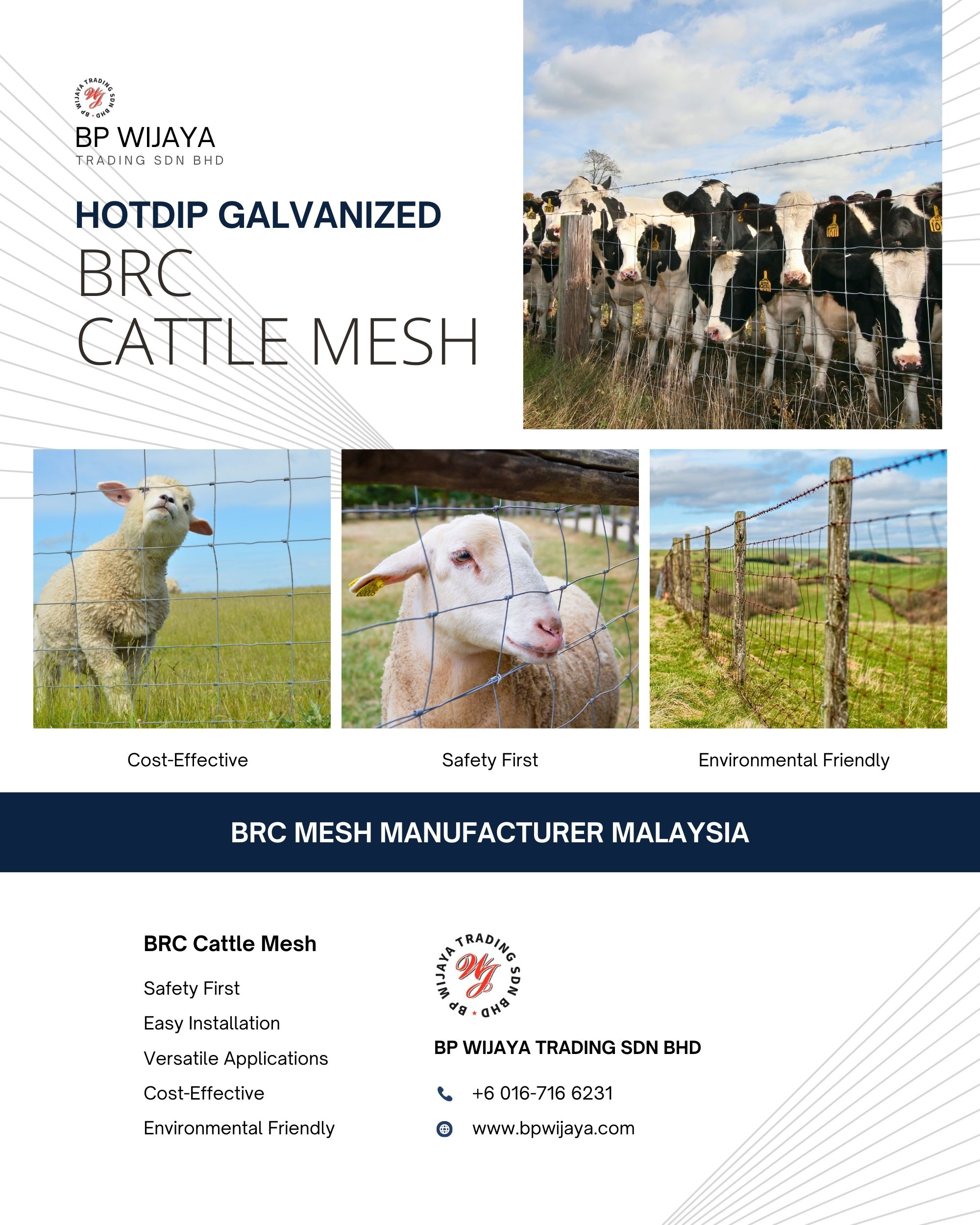 Hotdip Galvanized BRC Cattle Mesh Malaysia - BP Wijaya Trading Sdn Bhd Wire Mesh Manufacturer Malaysia
